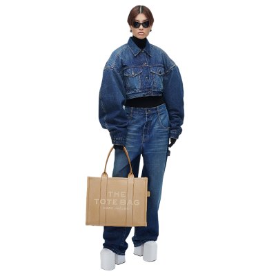 THE LEATHER LARGE TOTE BAG